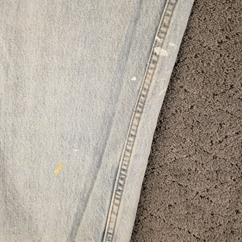 VTG 90s Levis 550 Mens 34x34 Paint Distressed Blue Denim 550-4834 USA Made 1997